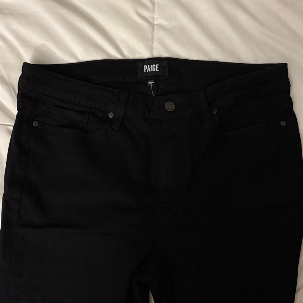 PAIGE Jet Black Denim Pants